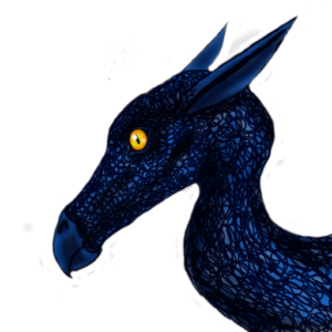 headshot of young blue dragon, digital art